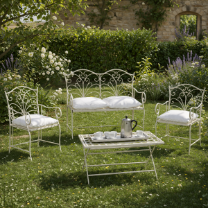Set ferro battuto bianco