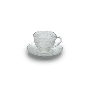 Tazza da tè con piattino vetro Clasica