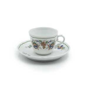Tazzina e piattino da caffè Ginori fiorato