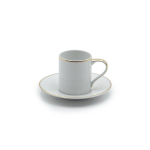 Tazzina e piattino da caffè ginger oro
