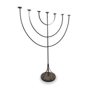 Candelabro ferro stile ebraico