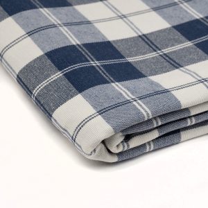 Cotone quadri blu ed écru