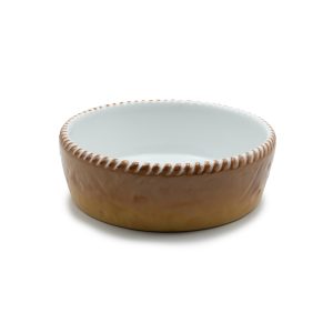 Pirofila in ceramica color biscotto tonda