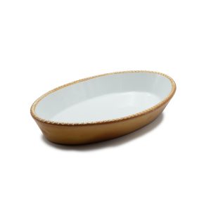 Pirofila in ceramica color biscotto ovale