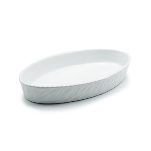 Pirofila in ceramica bianca ovale