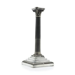 Candelabro monofiamma argento Impero