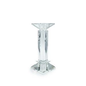 Candelabro monofiamma cristallo base quadrata