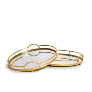 Vassoio tondo specchio oro