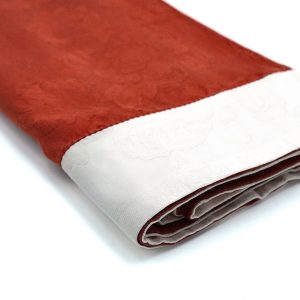 Runner damasco rosso scuro bordo champagne
