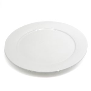 Piatto da portata tondo ceramica bianca falda