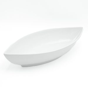 Piatto da portata ovale ceramica bianca fondo barca