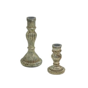 Candelabro monofiamma vetro dorato