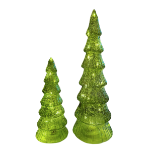 Albero Natale vetro verde LED