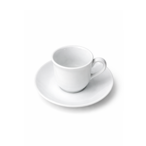 Tazzina e piattino da caffè porcellana bianca
