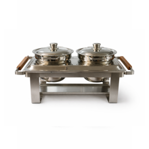 Chafing dish inox due pentole