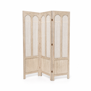 Paravento tre ante legno beige