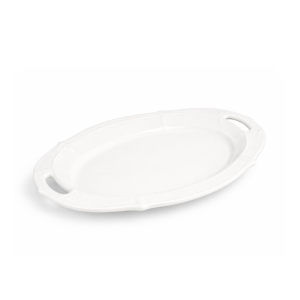 Piatto da portata ovale ceramica bianca con manici