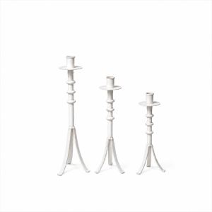 Candelabro monofiamma ferro bianco