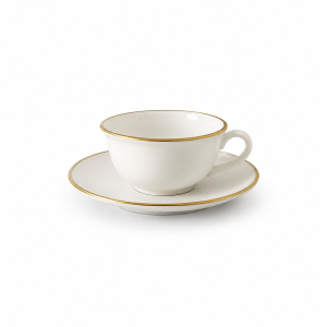 Tazza tè con piattino porcellana oro