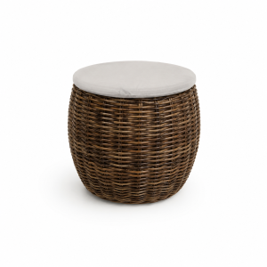 Pouf vimini con cuscino